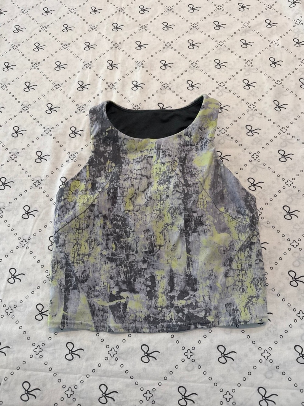 Lululemon Grey and Green Tank Top Sports Bra Size 4